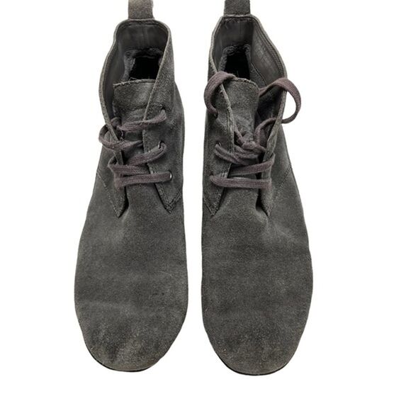 ROCKPORT Gray Genuine Leather Suede Wedge Ankle Booties Boots Shoes Casual 8.5 - Picture 3 of 12
